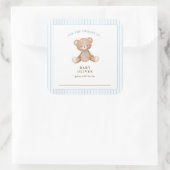 キュートテディベア男の赤ちゃん蔵書票 スクエアシール (バッグ)