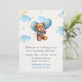 キュートテディベア男の赤ちゃん 招待状 (スタンド正面)