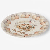 キュートテディベア秋誕生日紙プレート ペーパープレート (アングル)