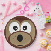 キュートテディベア顔紙プレート ペーパープレート (パーティー)