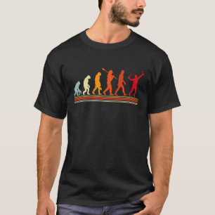 キュートテニスプレーヤー進化レトロヴィンテージカラーM Tシャツ