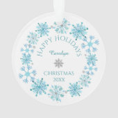 キュートディアオンスケートスノーフレークリース オーナメント (裏面)