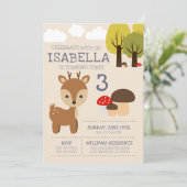 キュートディアファウン子供の誕生日パーティー 招待状 (スタンド正面)