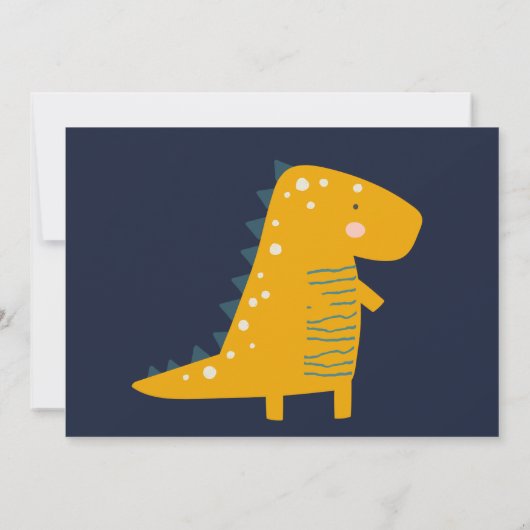 キュートディノパーティーファースト誕生日 招待状 (裏面)