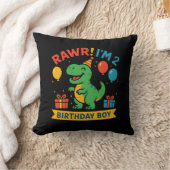 キュートディノ誕生日ボーイ装飾用クッションデザイン クッション (ブランケット)