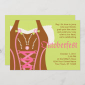 キュートディルンドルコサージュオクトーバーフェスト招待状 招待状 (正面/裏面)