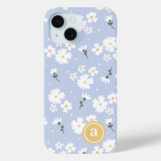 キュートデイジーフローラカスタムモノグラム Case-Mate iPhoneケース (裏面)