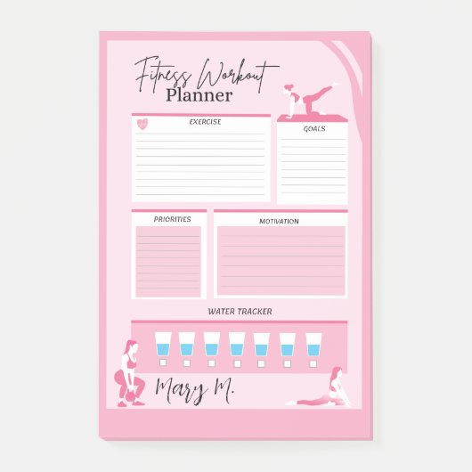 キュートデイリーフィットネストレーニングトラッカープランナー ポストイット (正面)