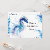 キュートデジタルドラゴン誕生日 カード (正面/裏面インサイチュ)