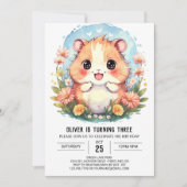 キュートデジタルハムスター誕生日 招待状 (正面)