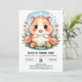 キュートデジタルハムスター誕生日 招待状 (スタンド正面)