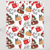 キュートデッキザホールズクリスマススクラップブック紙 (正面/裏面)