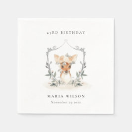 キュートデュスキーディアーフローラクレストany age誕生日 スタンダードカクテルナプキン