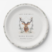 キュートデュスキーディアーフローラクレストany age誕生日 ペーパープレート (正面)