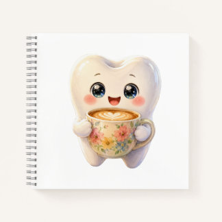 キュートデンタルコーヒーラバーかわいいキャラクター スクエアN ノートブック