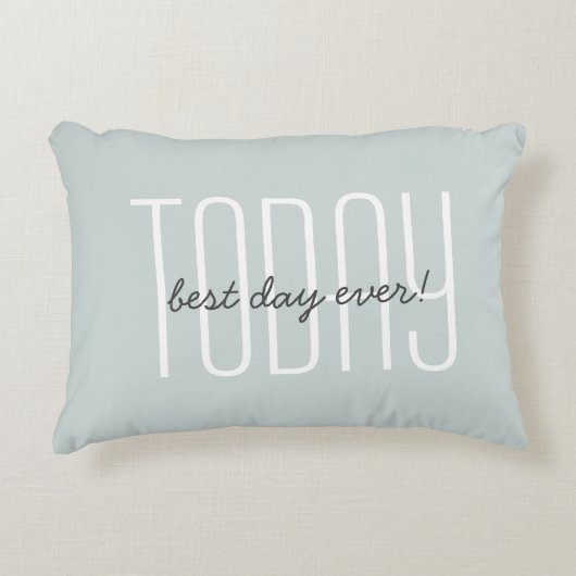 キュートトゥデイ引用文モダンタイポグラフィシックグリーン アクセントクッション (正面)