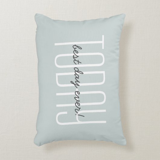 キュートトゥデイ引用文モダンタイポグラフィシックグリーン アクセントクッション (正面(垂直))