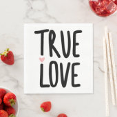 キュートトゥルーラブ結婚ズブライダルシャワー婚約 スタンダードランチョンナプキン (インサイチュ)