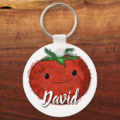 キュートトマトウォーター名前をカスタムする キーホルダー (裏面)