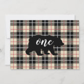 キュートトムソンカメルプレイドベビー写真1st誕生日 招待状 (裏面)