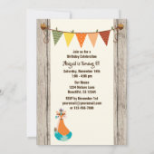 キュートトライバルキツネアンドリース秋誕生日 招待状 (裏面)