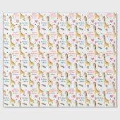 キュートトライバルキリンハッピーバースデー ラッピングペーパー (フラット)