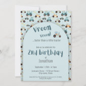 キュートトラクターファームボーイ2nd誕生日招待状 招待状 (正面)