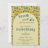 キュートトラクター農家3rd誕生日イエロー招待状 招待状 (正面)