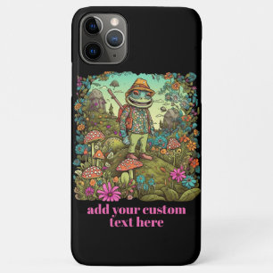 キュートトラベラーフロッグワイルドフラワーコテージコアカスタム iPhone 11 PRO MAXケース