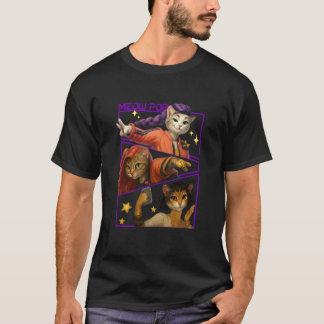 キュートトリオ猫戦士パロディーレトロ調 Tシャツ