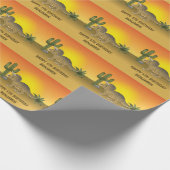 キュートトリケラトプス恐竜サンセットデザート誕生日 ラッピングペーパー (角)