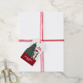 キュートトリコラーコーギクリスマスツリーカスタムホリデー ギフトタグ (より糸付き)