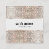 キュートトレンディーフェイクシルバーシークイン美しいサロンスクエア スクエア名刺 (正面)