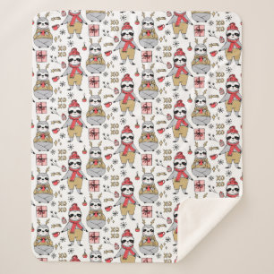 キュートトロピカルクリスマスシェルパブランケット シェルパブランケット