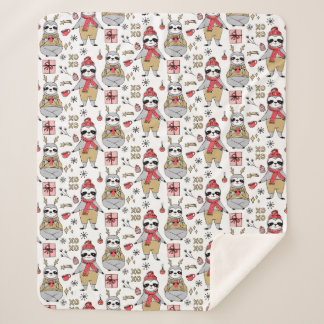 キュートトロピカルクリスマスシェルパブランケット シェルパブランケット