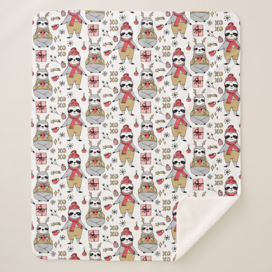 キュートトロピカルクリスマスシェルパブランケット シェルパブランケット (正面)