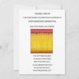 キュートトロピカルサマーサンセット誕生日 招待状