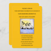 キュートトロピカルサマーサンセット誕生日 招待状 (正面/裏面)