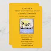 キュートトロピカルサマーサンセット誕生日 招待状 (正面/裏面)