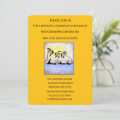 キュートトロピカルサマーサンセット誕生日 招待状 (スタンド正面)