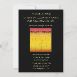 キュートトロピカルサマーサンセット誕生日 招待状