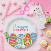 キュートトロピカルサマービーチサンダルプールパーティーおもしろい ペーパープレート (パーティー)
