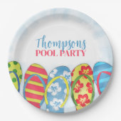 キュートトロピカルサマービーチサンダルプールパーティーおもしろい ペーパープレート (正面)