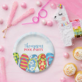 キュートトロピカルサマービーチサンダルプールパーティーおもしろい ペーパープレート (パーティー)
