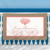 キュートトロピカルサンゴビーチバーラップブライダルシャワー 横断幕