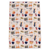 キュートトロピカルスイムブライダルシャワー抱き枕 ミディアムペーパーバッグ (裏面)