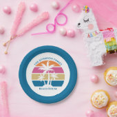 キュートトロピカルパームカスタムツリービーチブルーパーティー ペーパープレート (パーティー)