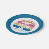 キュートトロピカルパームカスタムツリービーチブルーパーティー ペーパープレート (アングル)