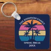 キュートトロピカルビーチカスタムブルービーチキープサケ キーホルダー (正面)