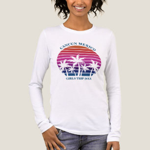 キュートトロピカルビーチガールズトリップ長袖女子 トライブレンドTシャツ
